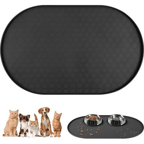 rutschfeste Silikonmatte 48x30cm mit erhöhtem Rand für Hunde-/Katzennapf/Küche (1/5)