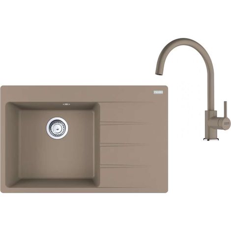 Franke Set - Set da cucina G272KA, lavello in fragranite CNG 611-78 TL/2 e miscelatore FC 6018.424, cashmere 114.0700.777