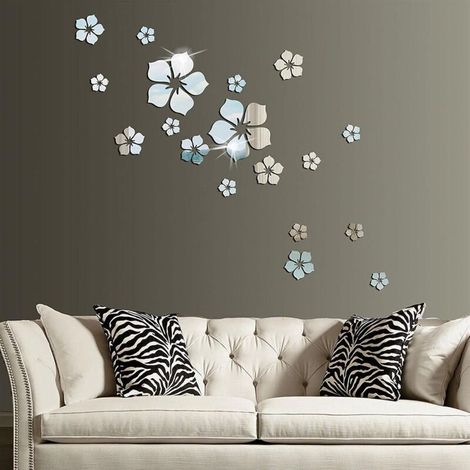 18-teiliges Wandsticker-Set, Art-Deco-Wandaufkleber, DIY-Spiegel-Kombinationsaufkleber, Acryl-Spiegelaufkleber, für Schlafzimmer, Badezimmer, Wohnzimmer – Hintergrunddekoration (1/5)