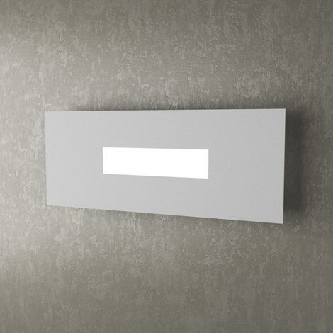 Applique Moderna Rettangolare Wally Metallo Grigio 1 Luce 2G11 40Cm (1/5)