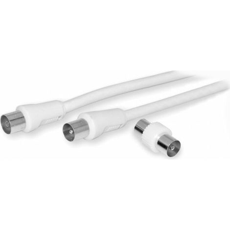 CAVO ANTENNA BIANCO 10M CON SPINA IEC 75OHM E ADAT