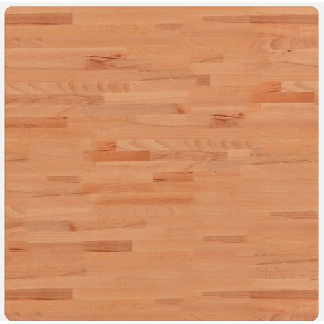vidaXL Piano per Tavolo 80x80x1,5 cm Quadrato Legno Massello di Faggio (1/5)