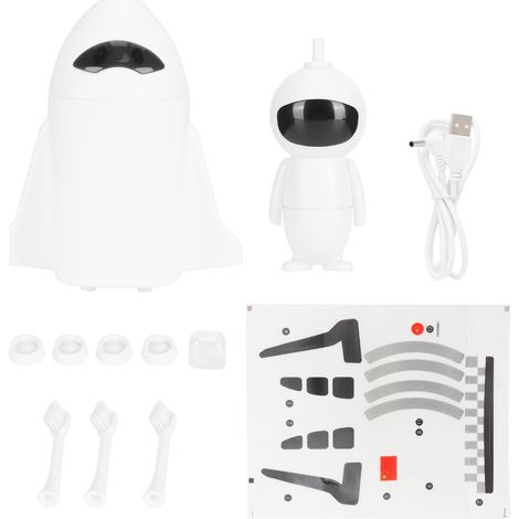 Cepillo de dientes eléctrico sónico para niños con estuche de viaje IPX7, 3 cabezales de cepillo PBT suaves, forma de astronauta, recargable por USB, 2 velocidades. (1/5)