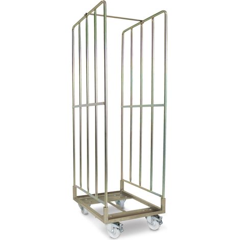 BRB Gitterwagen mit 2 Lenk- und 2 Bockrollen aus Kunststoff, Ø 100 mm, BxTxH 480x640x1740 mm, (1/3)
