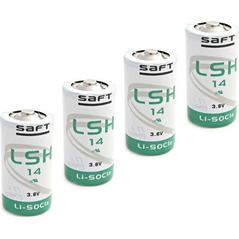 Saft 4 pezzi batteria litio LSH 14 ER-C Li-SOCl2 3,6V mezzatorcia C allarme GPS