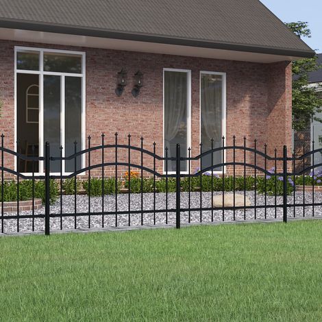 Clôture de jardin Moderne - Clôture Grillage avec sommet de lance Noir 115 cm BV264031 - BonneVie (1/5)