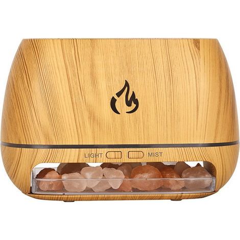 Humidificateur D'Air Aromatique en Pierre de Sel avec Lumière Colorée et Flamme, Diffuseur D'Huiles Essentielles D'Aromathérapie, Pulvérisateur (1/5)