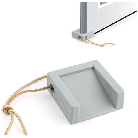 Butée de porte antidérapante grise - Absorbe les chocs, protège les murs - Compatible tous types de sols (carrelage, parquet, moquette) - Lot de (1/5)