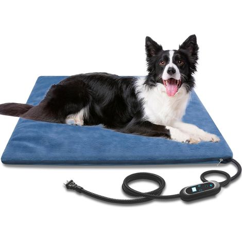 Almohadilla térmica para mascotas con cable de alimentación a prueba de mordeduras y función de control de temperatura. (1/4)