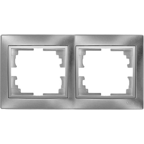 Marco para 2 elementos horizontal plata 154x81x10mm serie europa solera erp72au