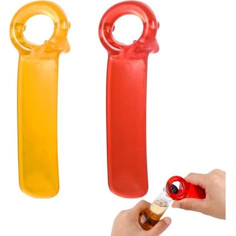 Stück manuelle Glasöffner, müheloser Glasöffner, Bieröffner für ältere Menschen, Kinder, Frauen, Menschen mit schwachen Händen (Orange, Rot)