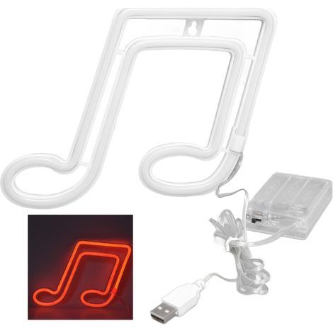 LED néon Note de musique nuit Concert applique murale fête lampe suspendue rouge (1/5)