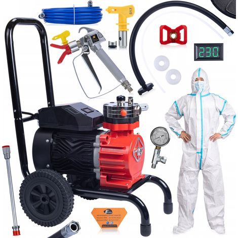 Pompa Airless Rosfix Strong Storm 1100 RSS05 – 3500W, 22MPA, 18L/min Set con Pistola, Lancia, Tubo 8m, Manometro, Tuta (1/5)