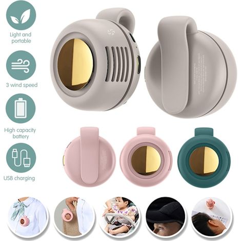 Ventilateur portable à pince rechargeable USB, mini ventilateur à pince pour le cou et la taille, ventilateur de refroidissement réglable-AquaForge (1/5)