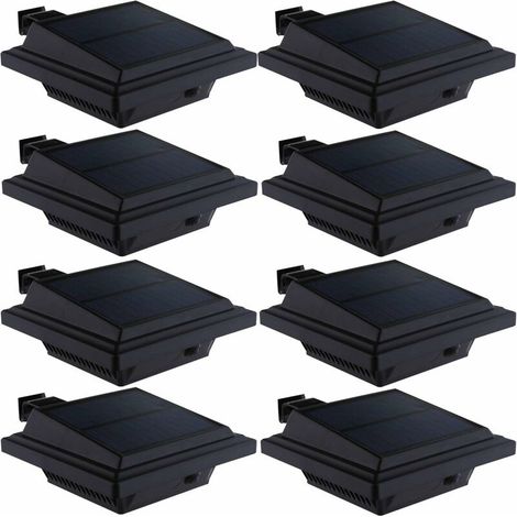 Lampe solaire pour gouttière  40 LED Lampes solaires pour l'extérieur Éclairage de jardin noir Lumière solaire blanche froide, applique murale de sécurité 3W à l'extérieur de la clôture, lampe (1/5)