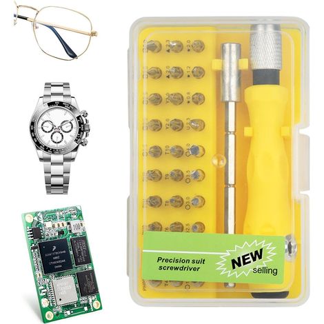 Kit de Mini Tournevis Kit d'outils de précision portable 32 en 1 Tournevis Pour Montre Pour PC, Téléphone, Montre, Lunettes, Voiture, Camion, Batterie, Maison, Bureau (1/5)