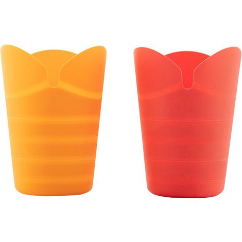 Lot de 2 bols à popcorn pliables pour micro-ondes (rouges) (1/5)