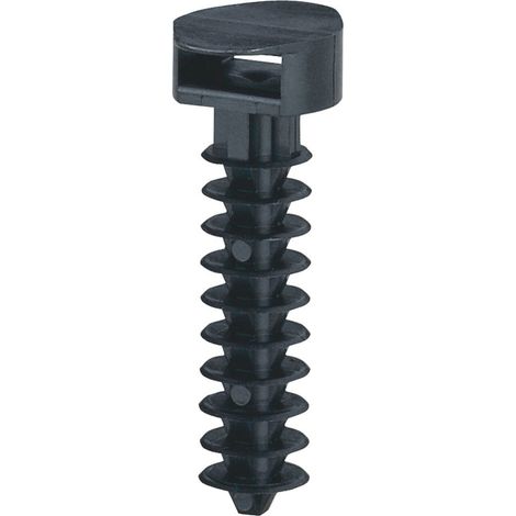 Legrand – Cheville à embase noire pour collier 9mm – Perçage 8mm – Résistante aux UV – Lot de 100 – Fixation enfichable