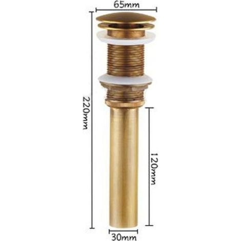 Bonde Lavabo - Pop-up Bronze - Diamètre 32 mm - Sans Trop-plein - Universel (1/4)