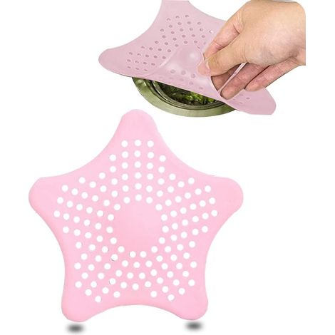 Silicone Drain Protector, Drain Hair Catcher, Shower Hair Filter, Kitchen Sink Filter with Suction Cup, Bathtub Drain Cover Filter, for Kitchen, Bath