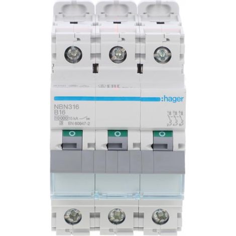 Hager NBN316 disjoncteur 3 pôles 16A 10kA