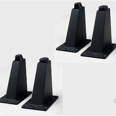 Pieds noirs (80 mm) avec 4 pieds réglables, adaptés aux plans de travail de cuisine, comptoirs de bar, tables TV, tables, etc. Fabriqués en alliage d'aluminium, ils peuvent également être utilisés pou (1/5)