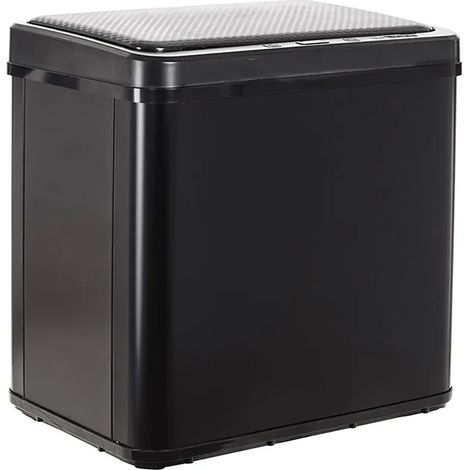 WELL HOME - Cubo de Basura inteligente SIN patas para Reciclaje con apertura automática y contacto manual 15L+15L 35,5x26x60cm Color Negro (1/3)