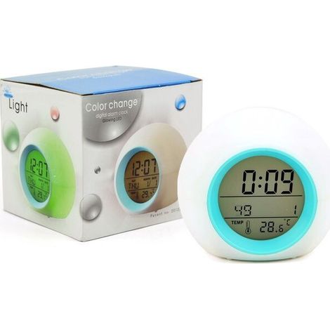 Réveil lumineux pour enfants - Haut-parleur Bluetooth et machine à sons pour dormir (Blanc) (1/5)
