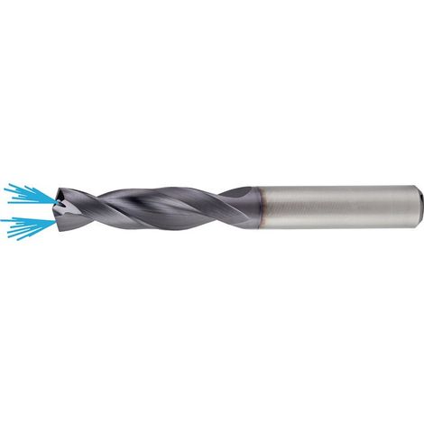 Taladro para conducto de refrigeración DIN 6537 tipo UNI D.3.3mm de carburo macizo TiAlN HA 4xD PROMAT