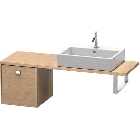 BRIOSO consolle bassa con maniglia cromata 442x420x480mm rovere eu