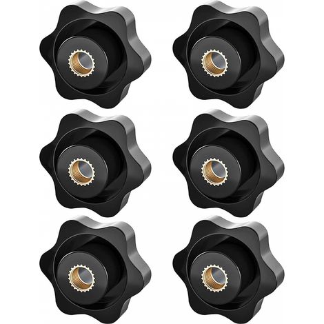 Bouton de serrage M8, écrou étoile, bouton de serrage à filetage moleté, écrou de serrage M8, écrous de bouton de serrage à tête étoilée, pour mécanique et équipements électroniques (1/5)