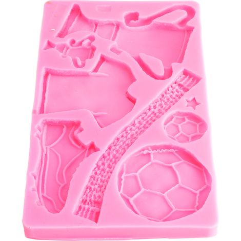 Silikon-Fondantformen in Form einer Fußballtrophäe, Kleidung, Schuhen, Kuchen, Pralinen, handgefertigten Backformen, rosa (1/5)