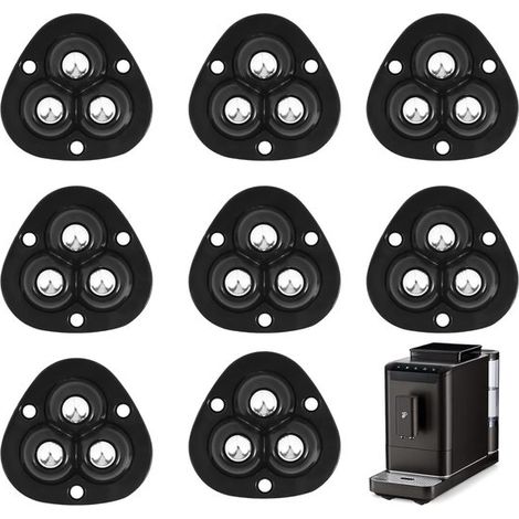 Paquete de 8 ruedas esféricas,ruedas resistentes para muebles,ruedas planas autoadhesivas,utensilios de cocina y electrodomésticos (negro) (1/5)