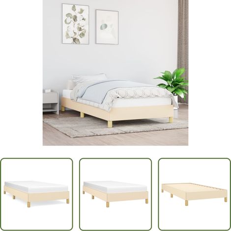 Sommeil -  Cadre de lit sans matelas crème 90x190 cm tissu (1/5)