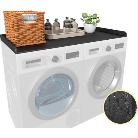 Comptoir de lave-linge, couvertures en bois pour lave-linge et sèche-linge, étagère de table à linge, comptoir avec rails de bord, décoration de linge pour la maison (1/5)