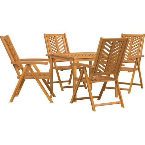 Maison Exclusive - Garten Essgruppe 5 pcs Braun Massivholz Akazie
