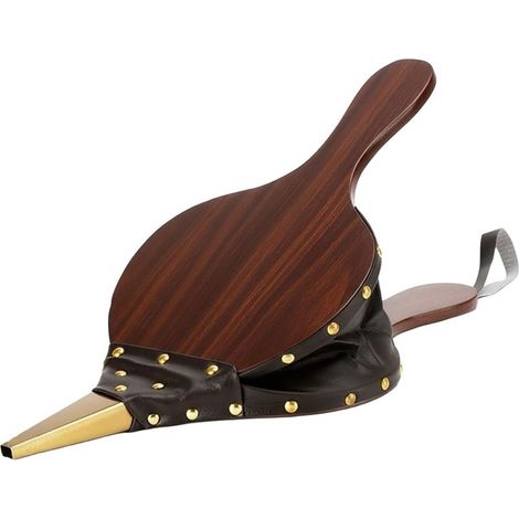 Soufflet pour cheminée et barbecue, finition bois, débit d'air puissant, accessoire de soufflage pour feux de foyer et grillades (1/4)