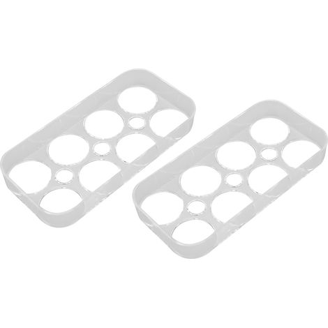Deux supports à œufs pour réfrigérateur à 8 compartiments, avec compartiments individuels et design transparent, adaptés aux placards de cuisine. (1/5)