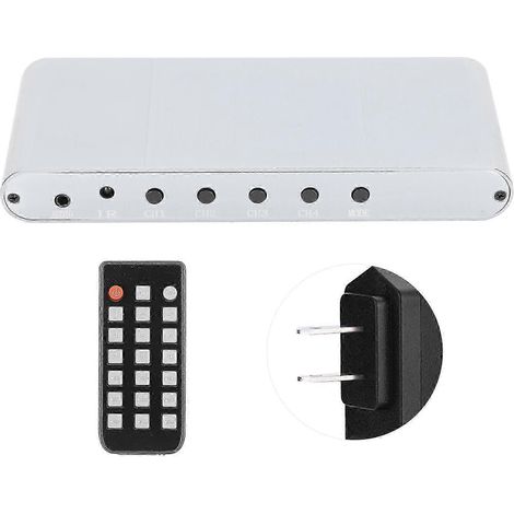 Répartiteur d'écran HDMI 4x1, 1080p 60Hz, construction en alliage d'aluminium, télécommande incluse, compatible avec la vidéoconférence et la surveillance de sécurité, 100-240V. (1/5)