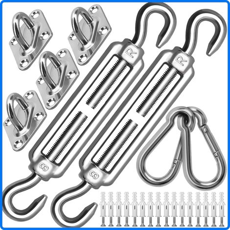 Kit de Fixation de Voile d'ombrage M8 très résistant, kit de Fixation pour auvent en Acier Inoxydable 304 pour Triangle et carré, kit d'accessoires (1/5)