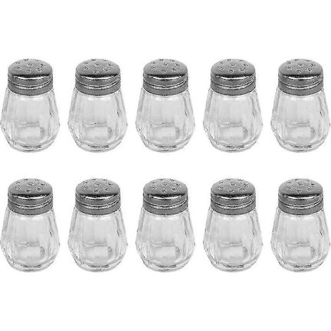 Lot de 10 moulins à sel et poivre manuels, mini salières et poivrières, ensemble de moulins manuels, bocaux à bonbons en cristal-AquaForge (1/3)
