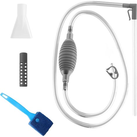 Kit de nettoyage d'aquarium - Changement d'eau - Aspirateur de sol d'aquarium - Pompe manuelle avec éponge à récurer / brosse de nettoyage pour aquarium - Changement d'eau et filtre de nettoyage du (1/5)