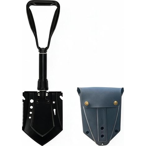 Pelle Pliante 58cm,Pelle Multifonction Stable Haute RÉSistance en Acier Au Carbone avec Sac De Transport,Combinaison Pelle De Camping Pliante pour La RandonnÉE en Plein Air,La Chasse (1/5)