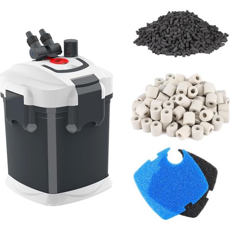 Filtre Externe Aquarium Ultra-Silencieux avec Pompe à Débit Réglable, 3-en-1 Pompe Aquarium Externe et Filtres pour Eau Claire, Haute Performance Filtration pour Douce,Mer,Tropique,Tortues (1/5)