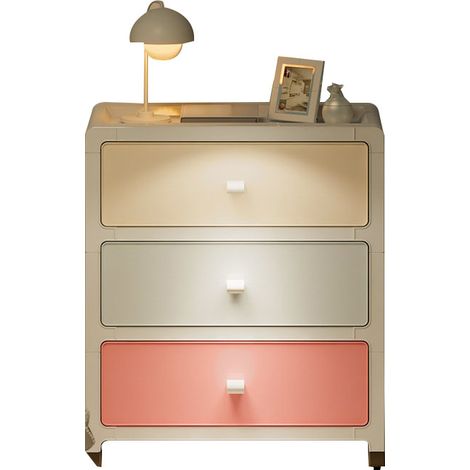 Armoire de Rangement Multifonction 3 Tiroirs Grande Capacité Couleur Macaron pour Chambre Bureau (1/5)