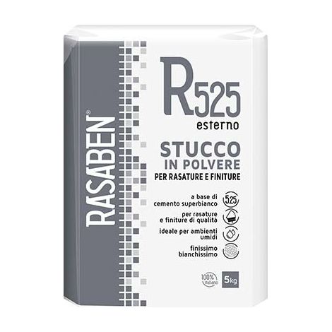STUCCO POLVERE ESTERNO R525 K2 RASABEN - KG  5- 4 pezzi