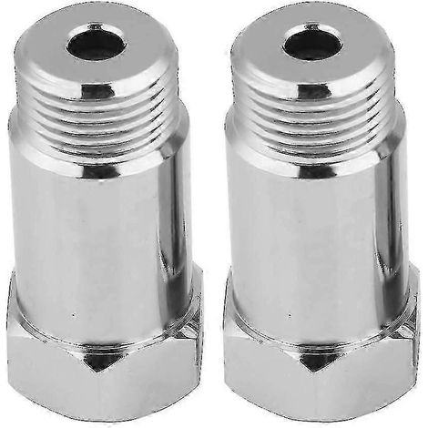 Adaptateur de sonde à oxygène, 45 mm M181,5, adaptateur universel pour éliminer le voyant moteur, entretoise d'extension de sonde à oxygène O2 pour systèmes d'échappement (argenté, 2 pièces) (1/5)