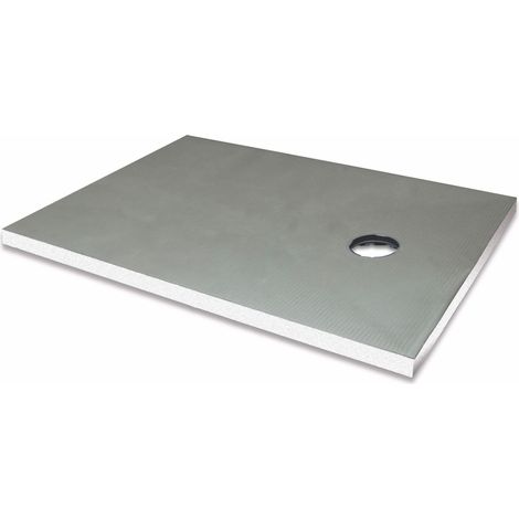 Jackon Insulation – Receveur de douche à carreler excentré 1400x900x40mm  – SKU 4511870 – Hydrofuge et prêt à carreler – Pente préformée pour écoulement rapide (1/2)