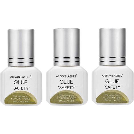 3 x 5 ml de colle pour extensions de cils, colle hypoallergénique longue tenue, colle pour la pose d'extensions de cils en touffes à faire soi-même. (1/5)