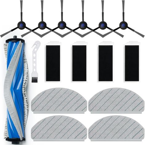 Adatto per gli accessori del robot lavapavimenti Ecovacs N20PRO N20 Family, tra cui panno, spazzola a rullo principale, spazzola per bordi e filtro a rete (1/3)
